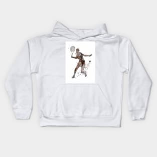 Girl Tennis Player Forehand Shot Watercolor Kids Hoodie